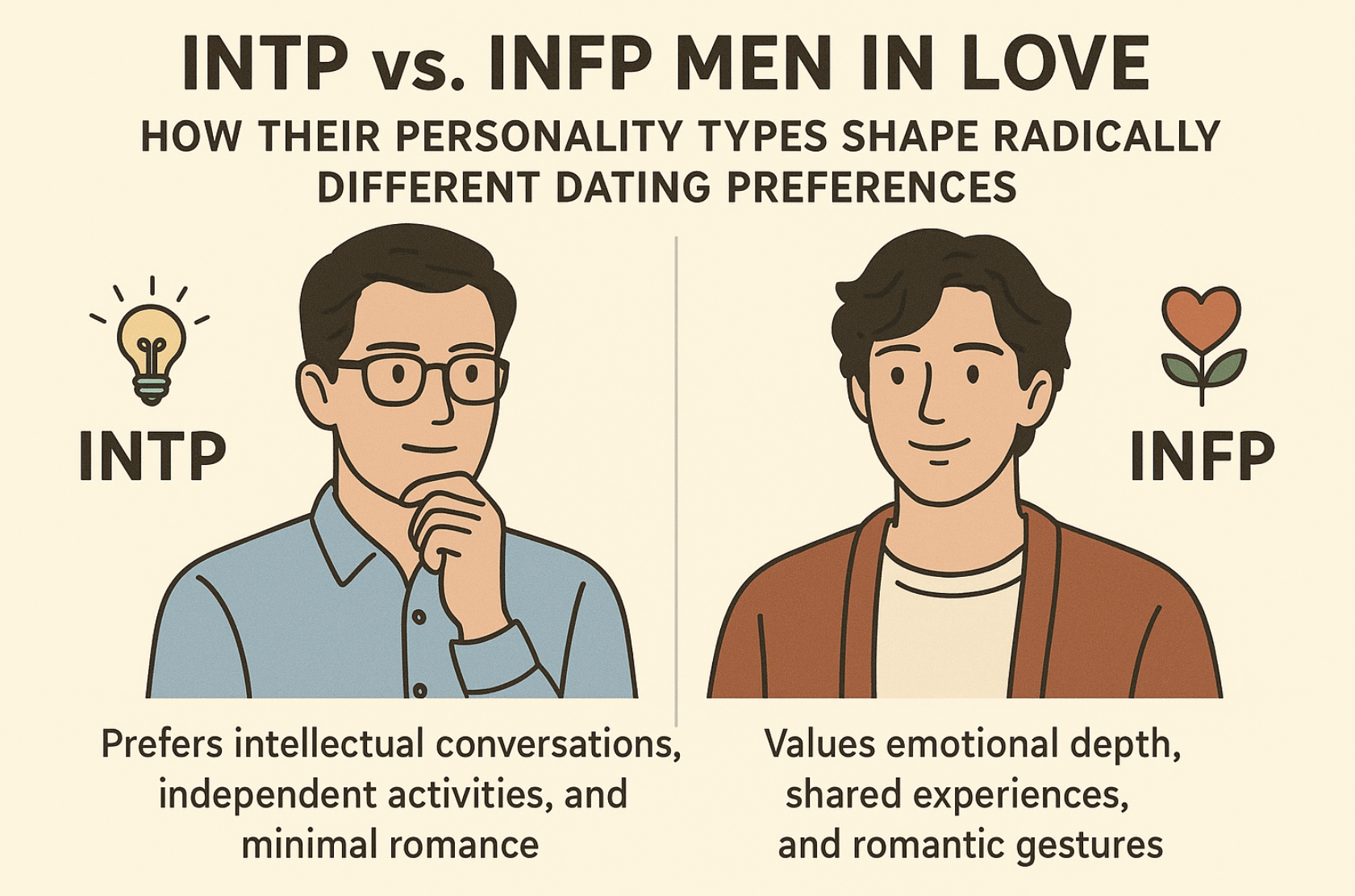 INTP vs. INFP Men in Love: How Their Personality Types Shape Radically Different Dating Preferences